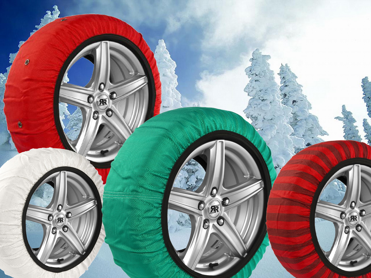 Chaussettes à Neige CORA Lealine - Taille Pneu 265/30 R21 - Tissu SoftGrip Antidérapant, Pour Dépannage Sur Neige (max 50 Km/h)